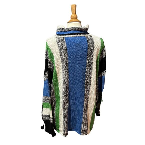 Ruby Rd. Plus Size Oversized Sweater Vertical Stripes Knit Mock Neck Sweater - Picture 2 of 11